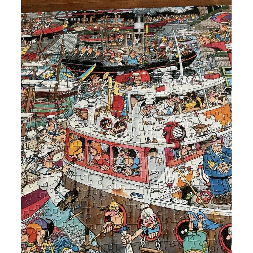Jumbo Jan Van Haasteren 1500 Jigsaw Puzzle Crazy Harbour 90 cm x 60 cm Complete